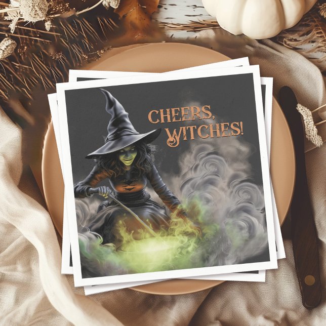 Halloween Witch Stirring Cauldron Napkin (Creator Uploaded)