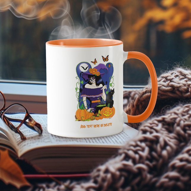 Halloween Witch Sugar Skull Mug (Creator Uploaded)