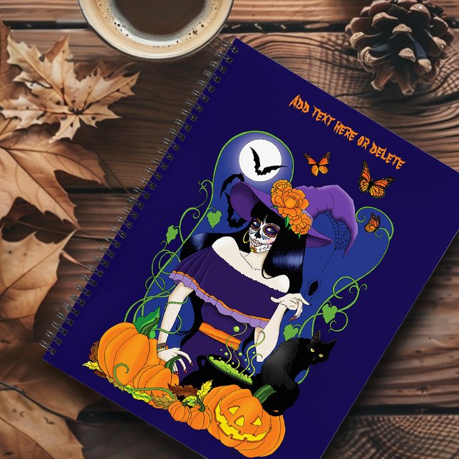 Halloween Witch Sugar Skull Notebook (Creator Uploaded)