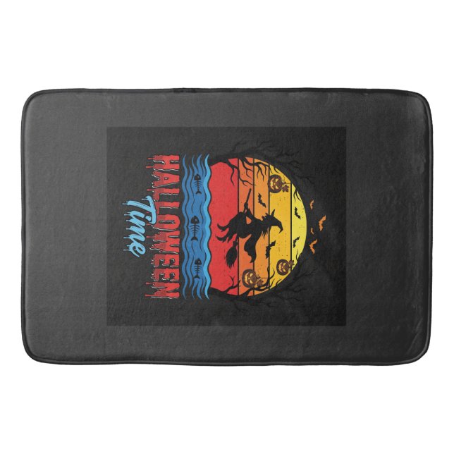 Halloween Witch Sunset Vector Bath Mat (Front)