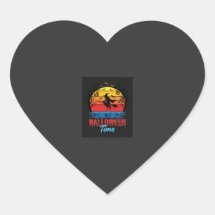 Halloween Witch Sunset Vector Heart Sticker