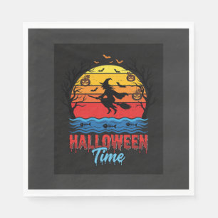 Halloween Witch Sunset Vector Napkin