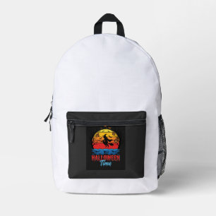 Halloween Witch Sunset Vector Printed Backpack