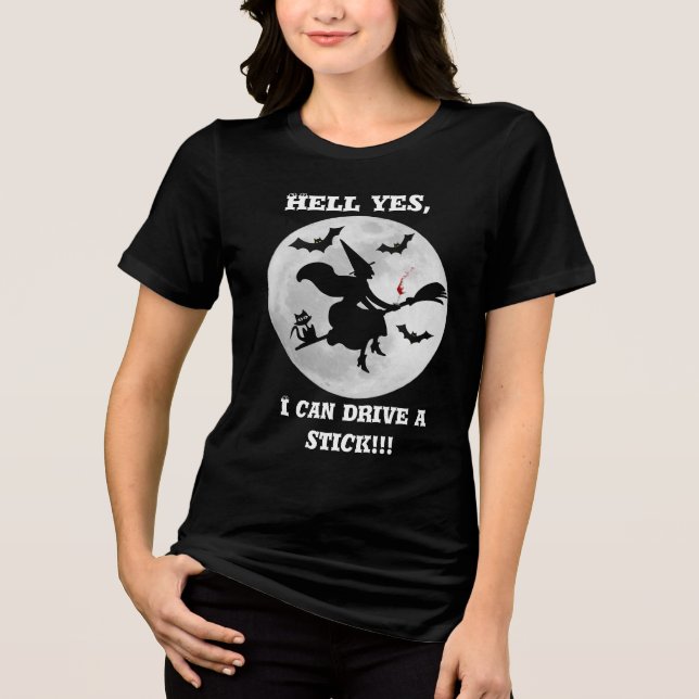 Halloween Witch T-Shirt Tri-Blend Shirt (Front)