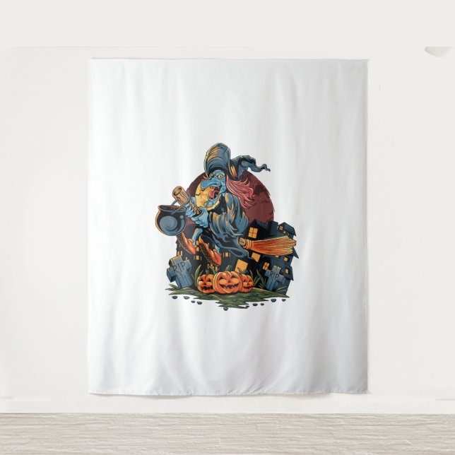 Halloween Witch                         Tapestry (Front)