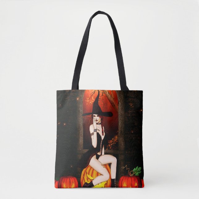 Halloween Witch Tote Bag (Front)