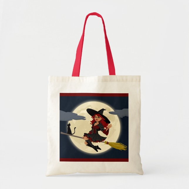 Halloween witch tote bag (Front)