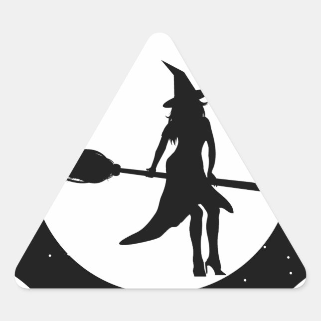halloween witch triangle sticker (Front)