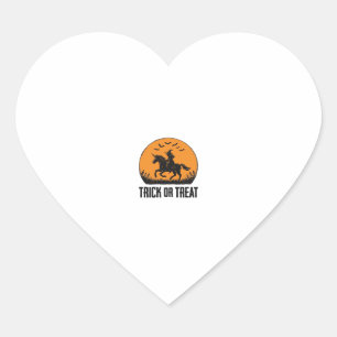 Halloween Witch Trick Or Treat Vintage Moon_1 Heart Sticker