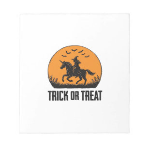 Halloween Witch Trick Or Treat Vintage Moon_1 Notepad