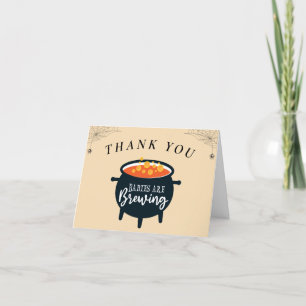 Halloween Witch Twins Baby Shower Thank You Card