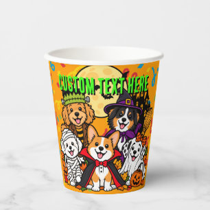 Halloween witch vampire mummy Dogs Custom Paper Cups