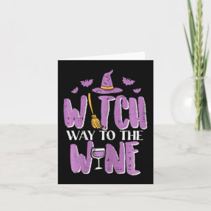 Halloween Witch Way To Funny Pun Costume Party Mum Card