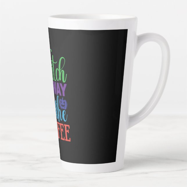 Halloween Witch Way To The Coffee Latte Mug (Right)