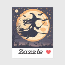 Halloween Witch, Witch and Moon, Witch Flying