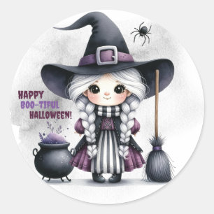 Halloween Witch Witchcraft Wizards Castle Classic Round Sticker