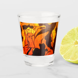 Halloween Witch with a Black Cat Shot Glass