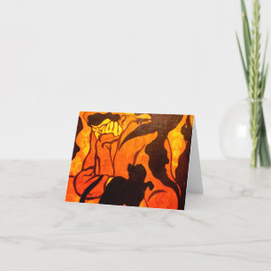 Halloween Witch with a Black Cat Thank You Card