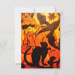 Halloween Witch with a Black Cat Thank You Card