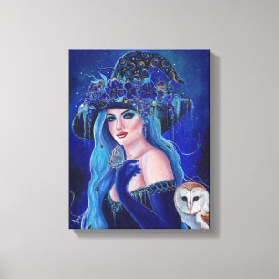 Halloween witch with butterflies by Renee Lavoie Canvas Print