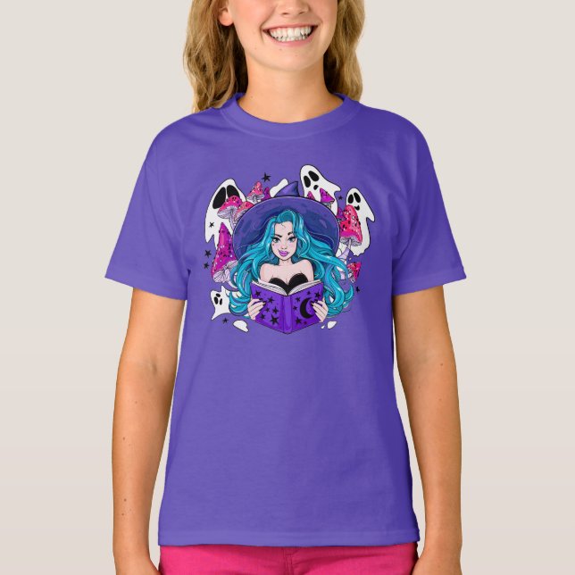  Halloween Witches and Ghost T-Shirt (Front)