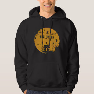 Halloween Witches Bats Ghosts Orange Costume Hoodie