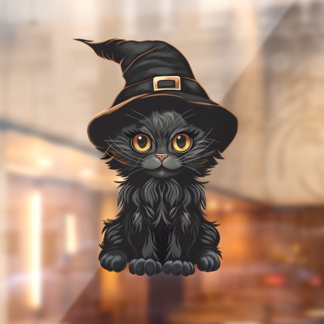 Halloween Witches Black Cat Window Decal Cling (Sheet 2)
