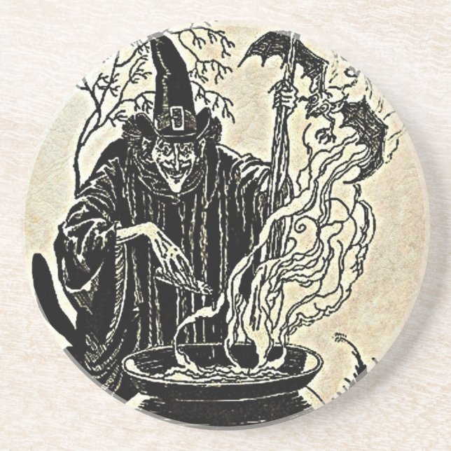 Halloween Witches Cauldron Coaster (Front)