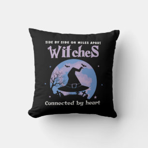 Halloween Witches Connected By Heart Birthday Cushion