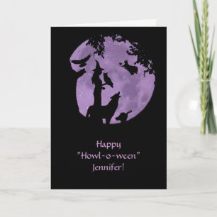 Halloween Witches Custom Name Front Card