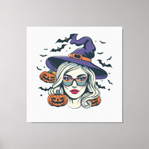 halloween witches funny halloween canvas print