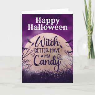 Halloween witches greeting card