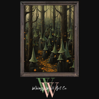 Halloween Witches in the Forest Dark Gothic Art Poster