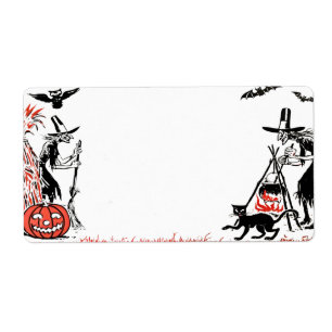 Halloween Witches Label