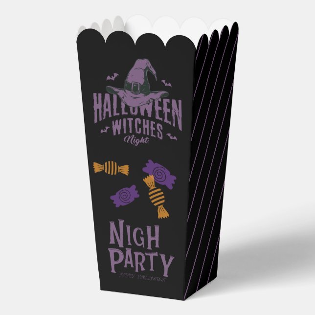 Halloween Witches Night Popcorn Box – Purple Witch (Front)