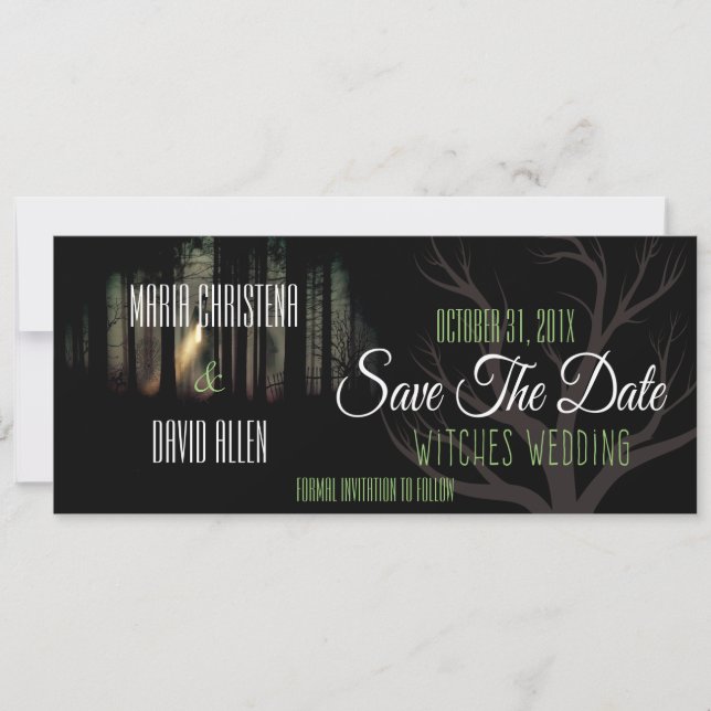 Halloween Witches Wedding Save The Date Card (2) (Front)