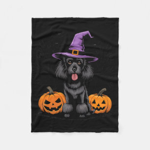 Halloween Witchy Black Standard Poodle Dog Spooky Fleece Blanket