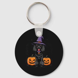 Halloween Witchy Black Standard Poodle Dog Spooky Key Ring