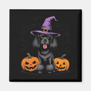 Halloween Witchy Black Standard Poodle Dog Spooky Magnet
