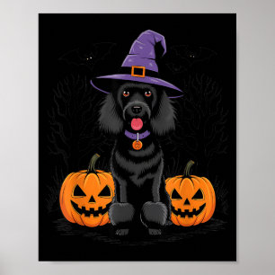Halloween Witchy Black Standard Poodle Dog Spooky Poster