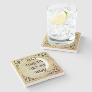 Halloween Witchy Quote Stone Coaster