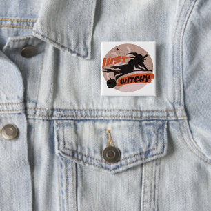 Halloween Witchy Retro Witch Costume Candy  15 Cm Square Badge