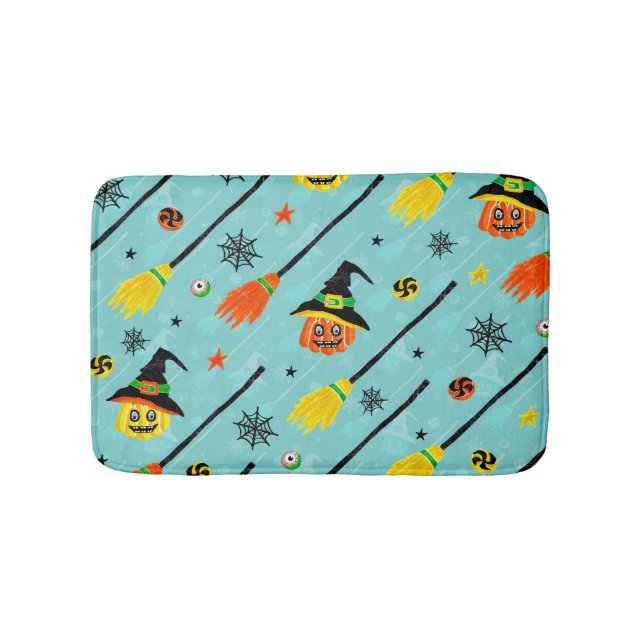 Halloween Witchy Seamless Theme Bath Mat (Front)