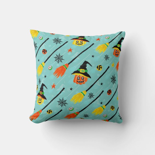 Halloween Witchy Seamless Theme Cushion (Front)