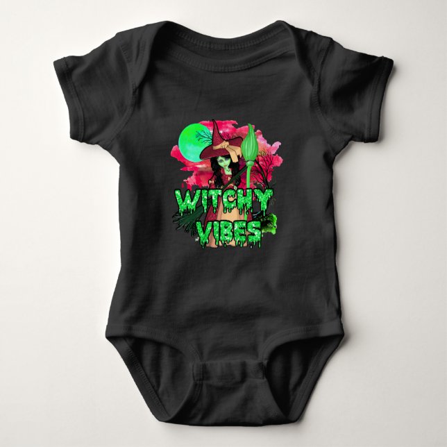 Halloween Witchy Vibes Baby Bodysuit (Front)