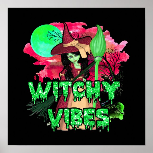 Halloween Witchy Vibes Poster (Front)