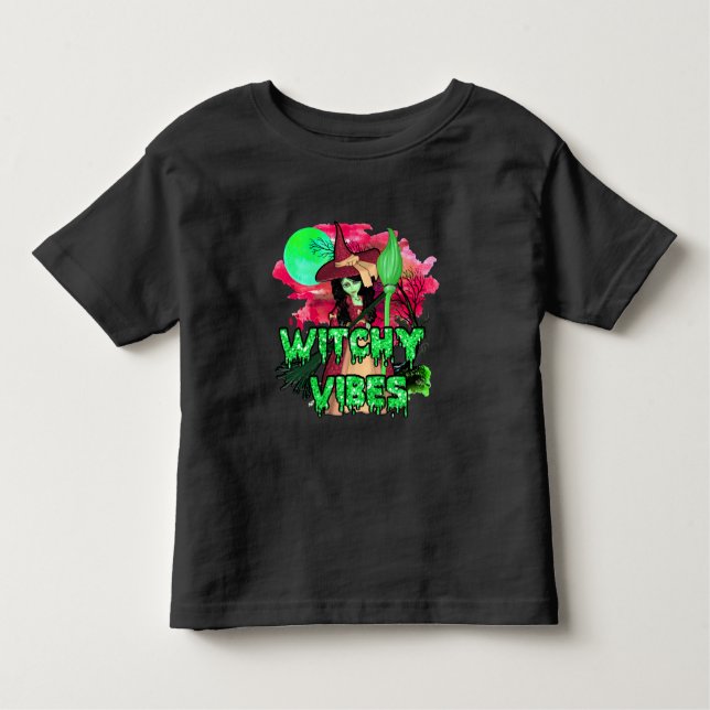 Halloween Witchy Vibes Toddler T-Shirt (Front)