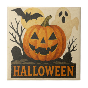 Halloween with a sensual collage technique tile