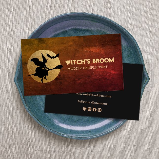 Halloween With , Bat and Moon Business Card (Creator Uploaded)