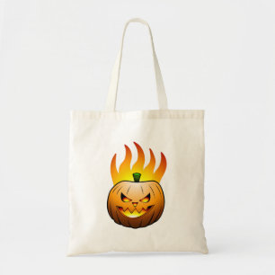 Halloween with Fiery Jack O'lantern Tote Bag